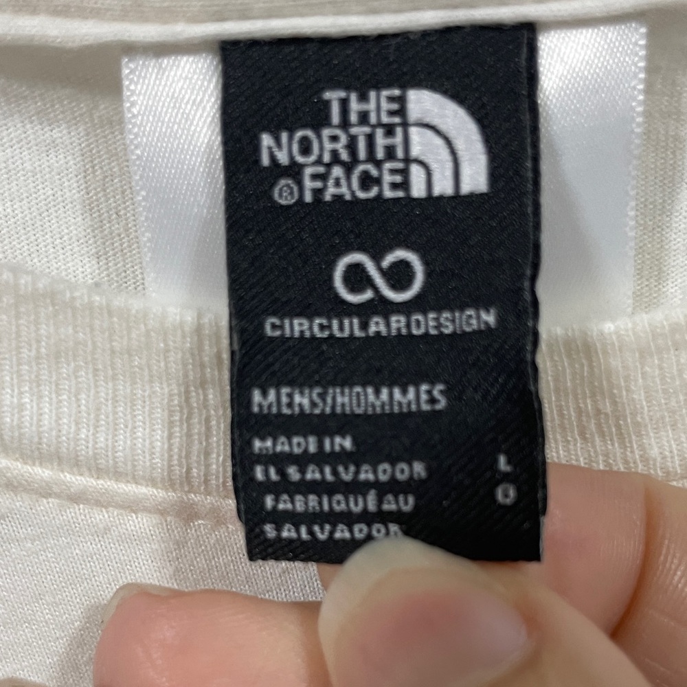 The North Face Long Sleeve Logo Tee in Off-White with Black Logo - Picture 2 of 3